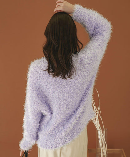 V領亮絲流蘇毛衣