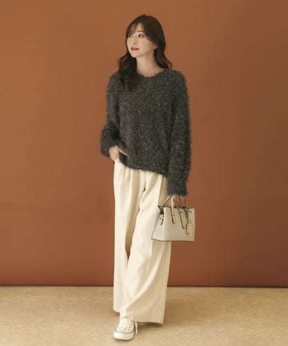 V領亮絲流蘇毛衣