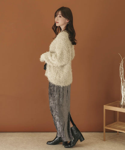 V領亮絲流蘇毛衣