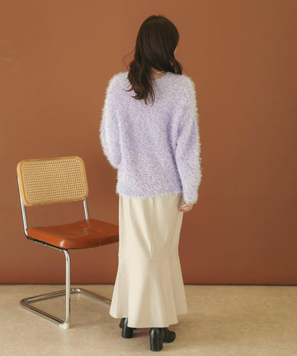 V領亮絲流蘇毛衣