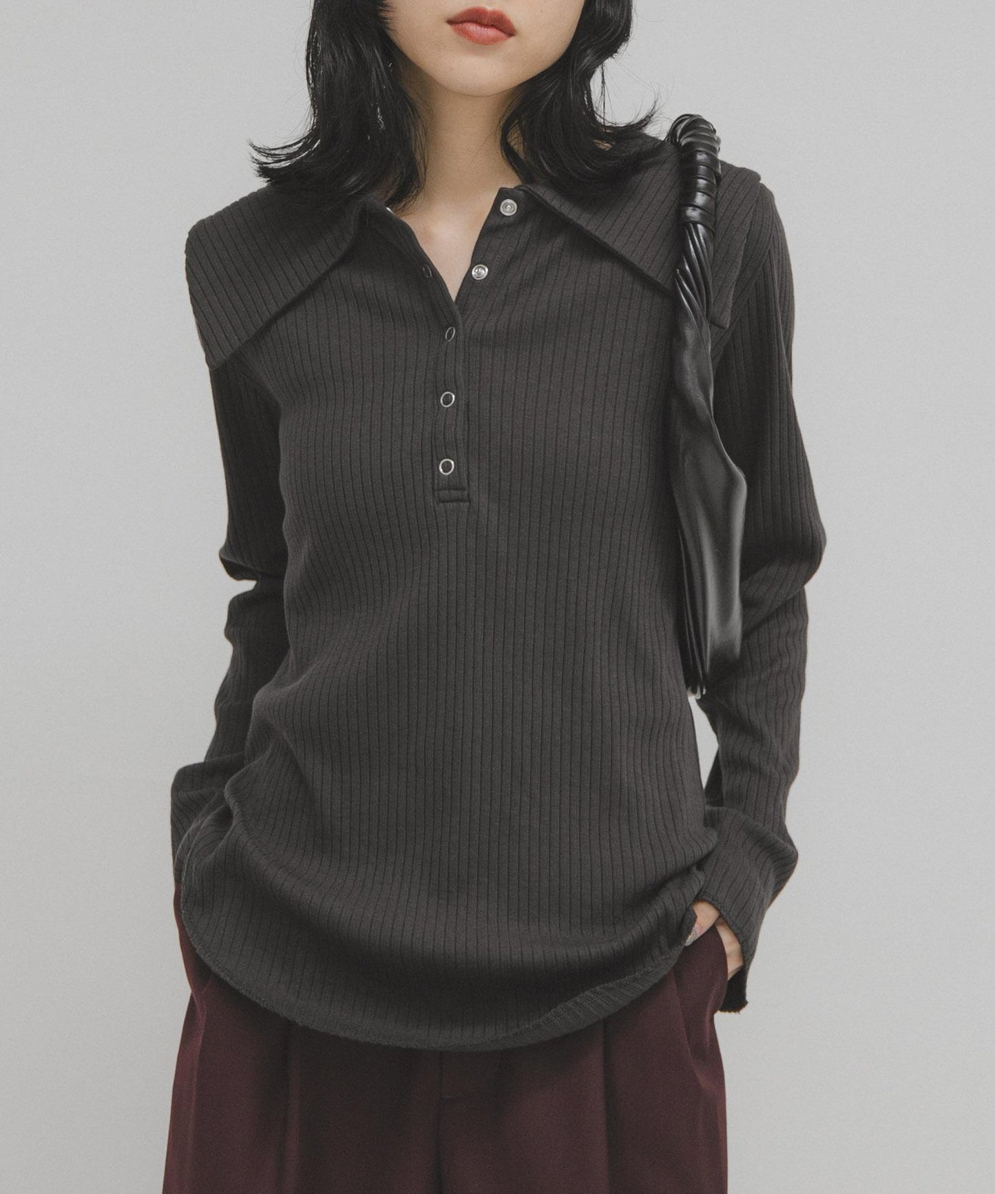 水手領羅紋針織上衣