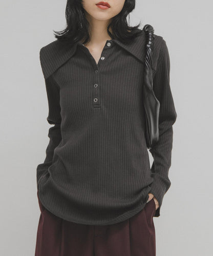 水手領羅紋針織上衣