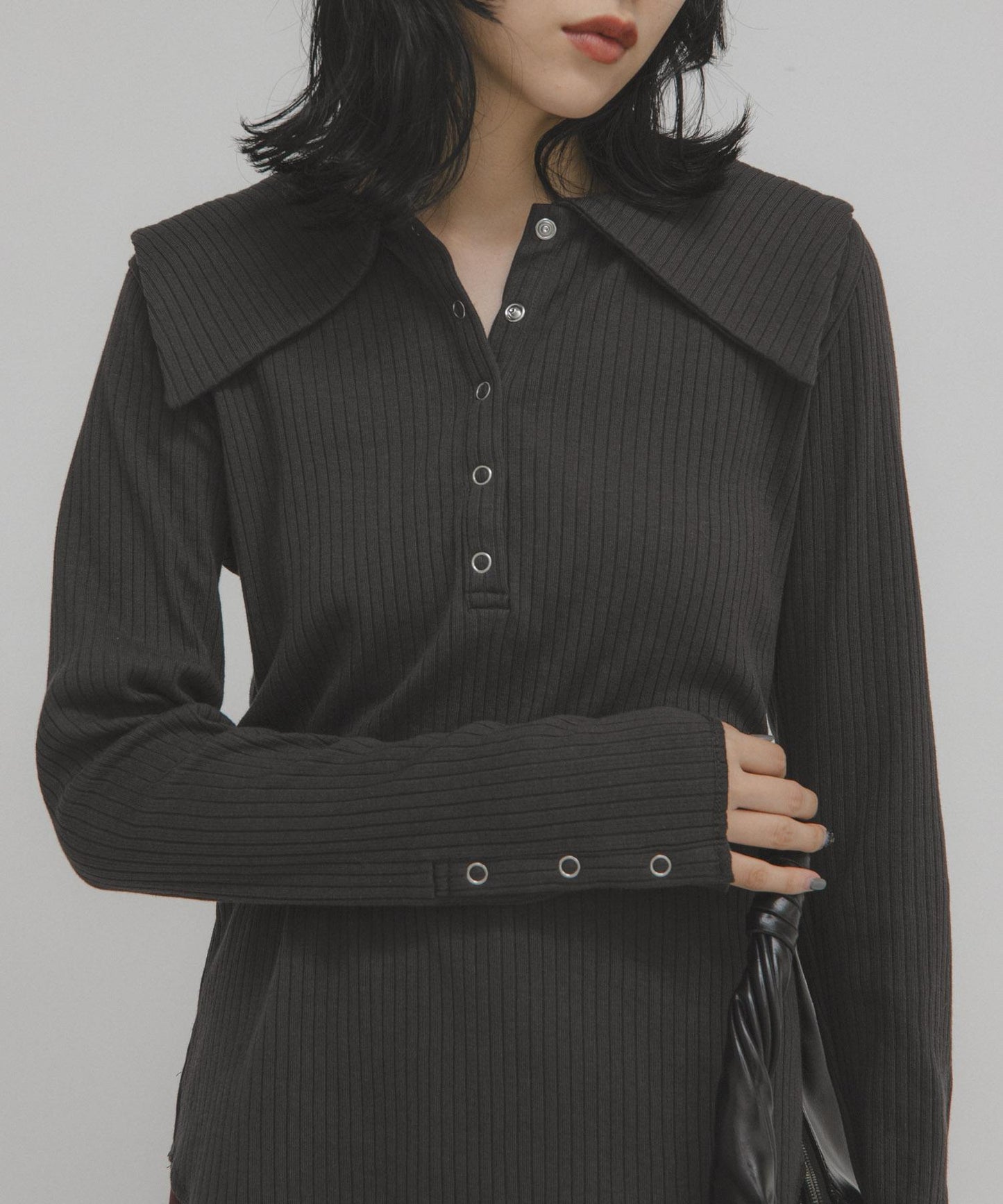 水手領羅紋針織上衣