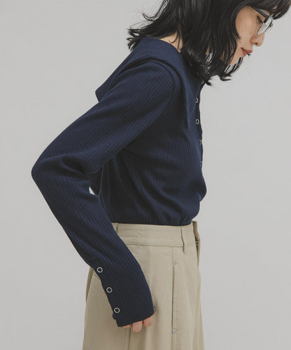 水手領羅紋針織上衣