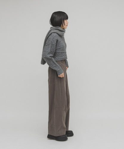 MIX拼色短款針織衫