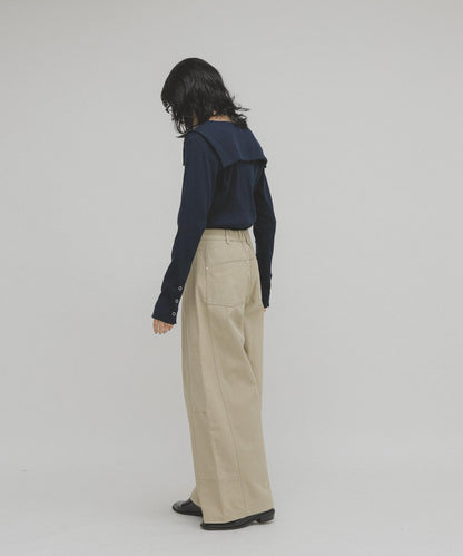 水手領羅紋針織上衣