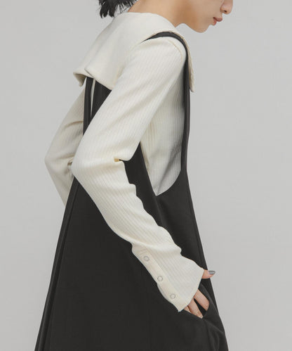 水手領羅紋針織上衣