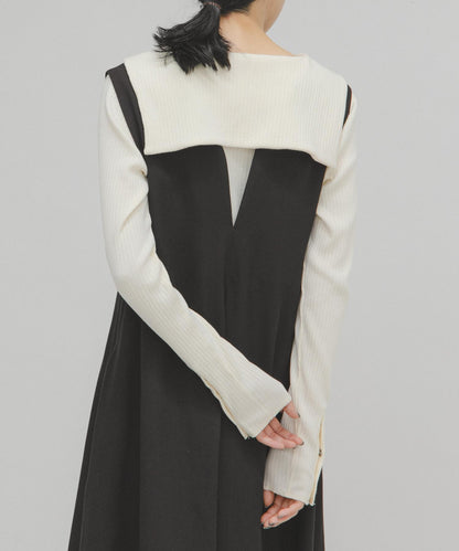 水手領羅紋針織上衣