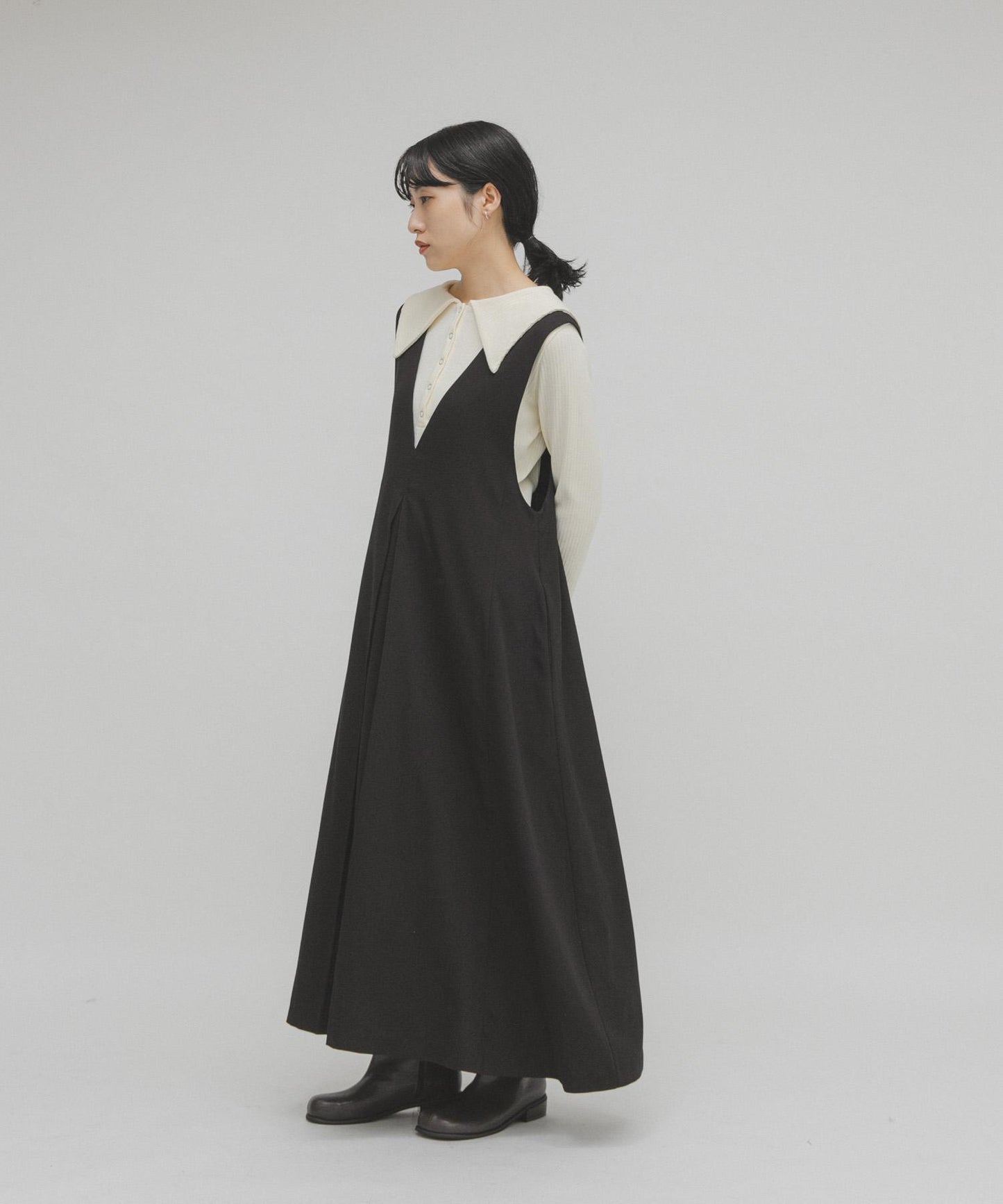 水手領羅紋針織上衣