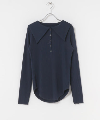 水手領羅紋針織上衣