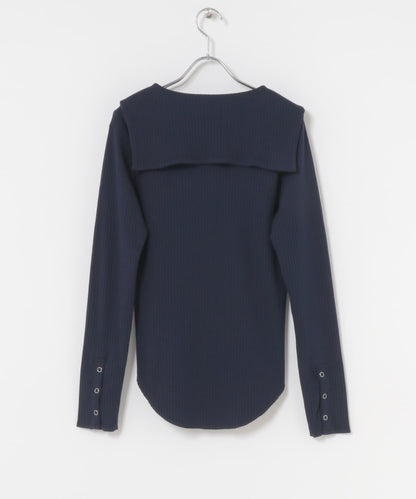 水手領羅紋針織上衣