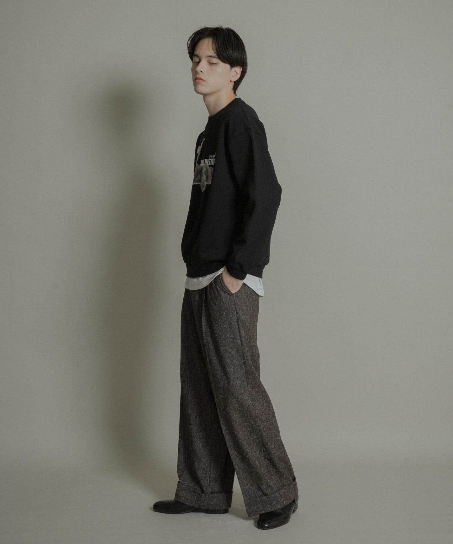 狗狗圖案圓領衛衣