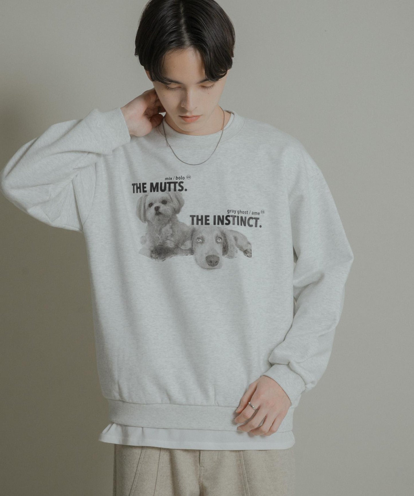 狗狗圖案圓領衛衣