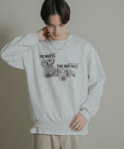狗狗圖案圓領衛衣