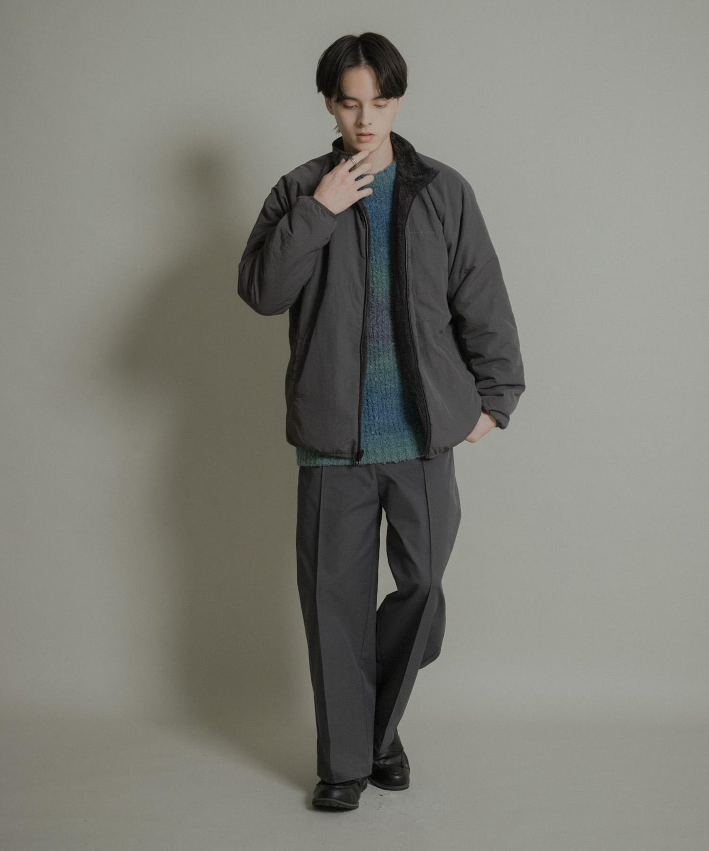 壓褶寬鬆西裝褲