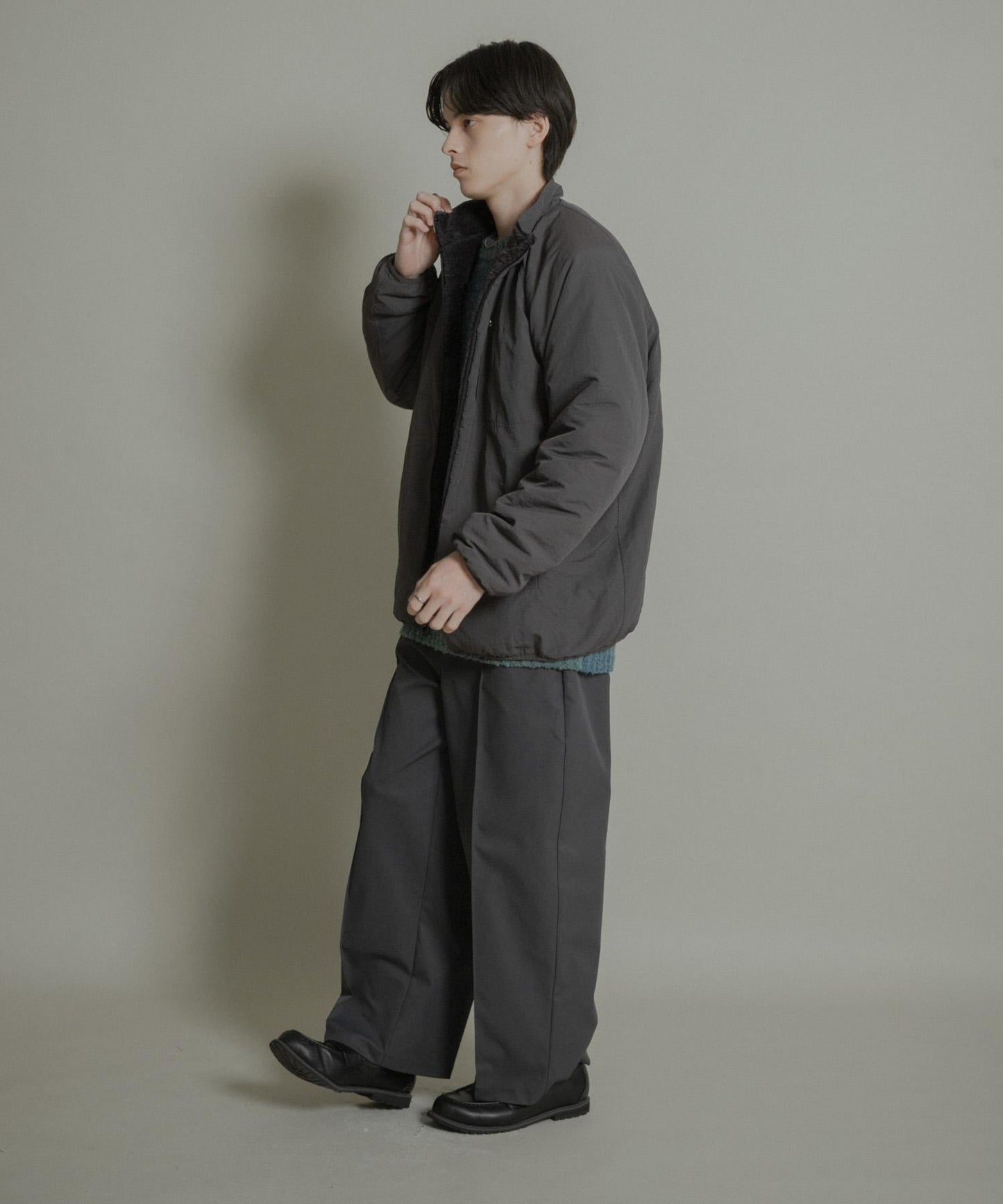 壓褶寬鬆西裝褲