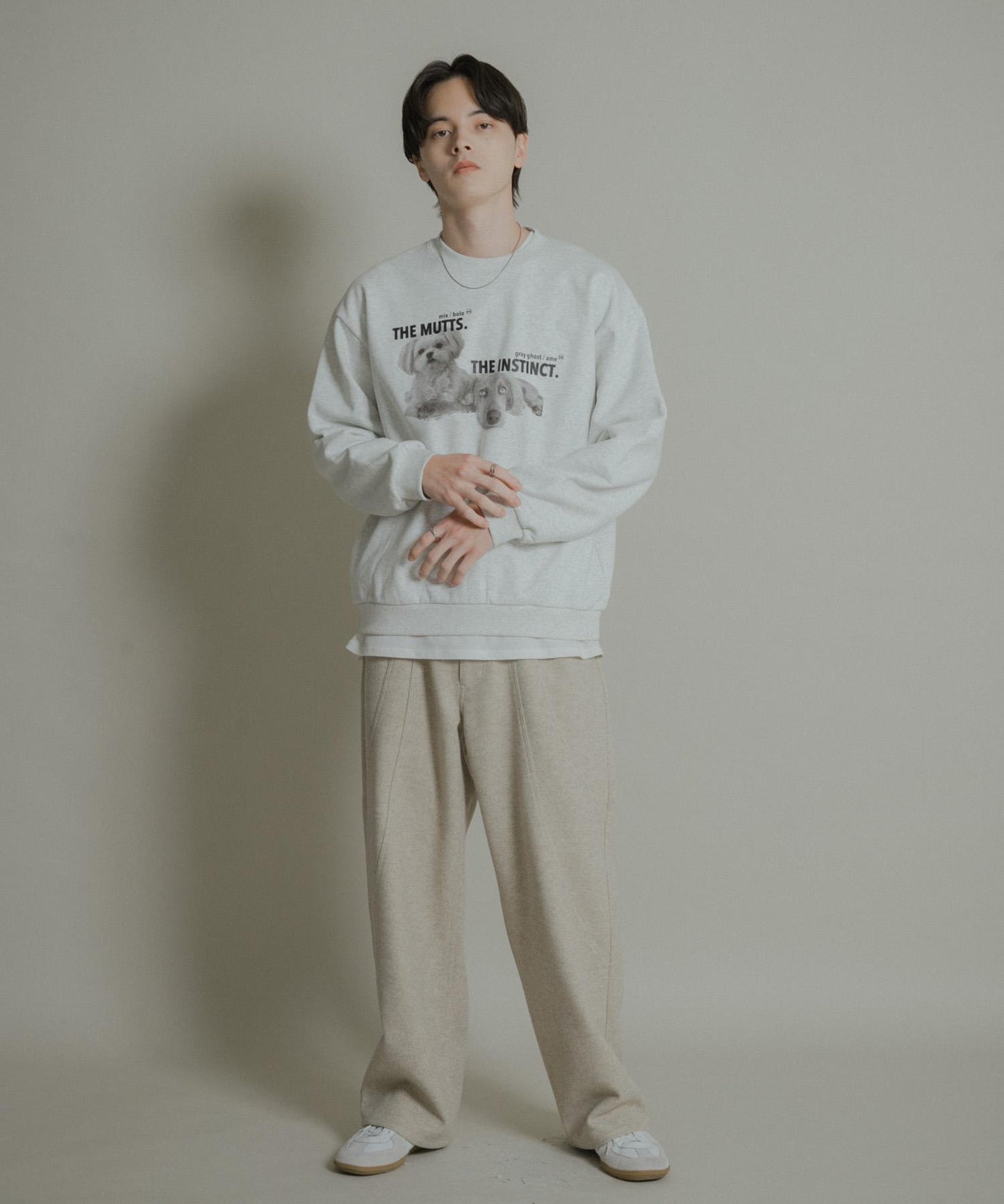 狗狗圖案圓領衛衣