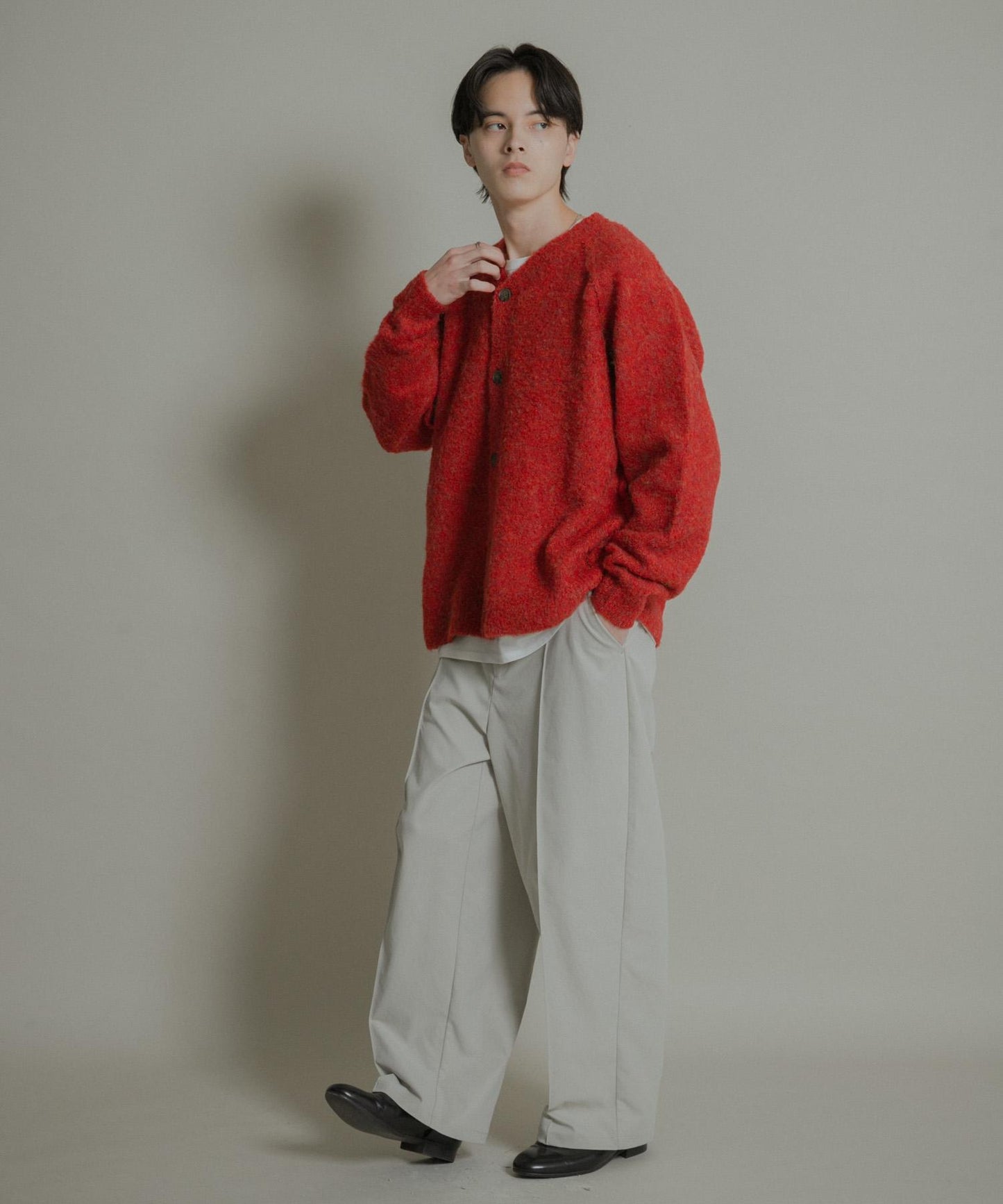 壓褶寬鬆西裝褲