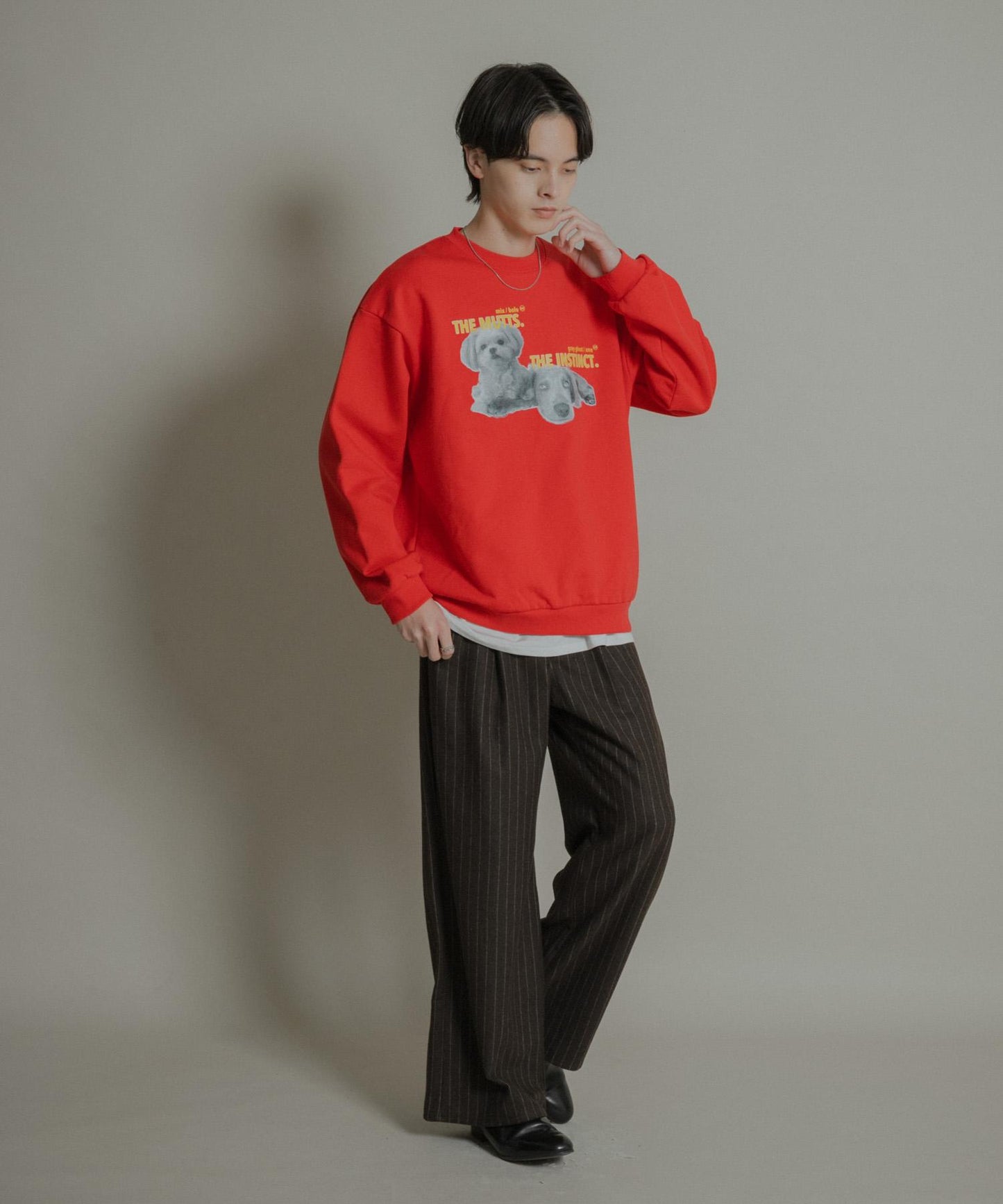 狗狗圖案圓領衛衣