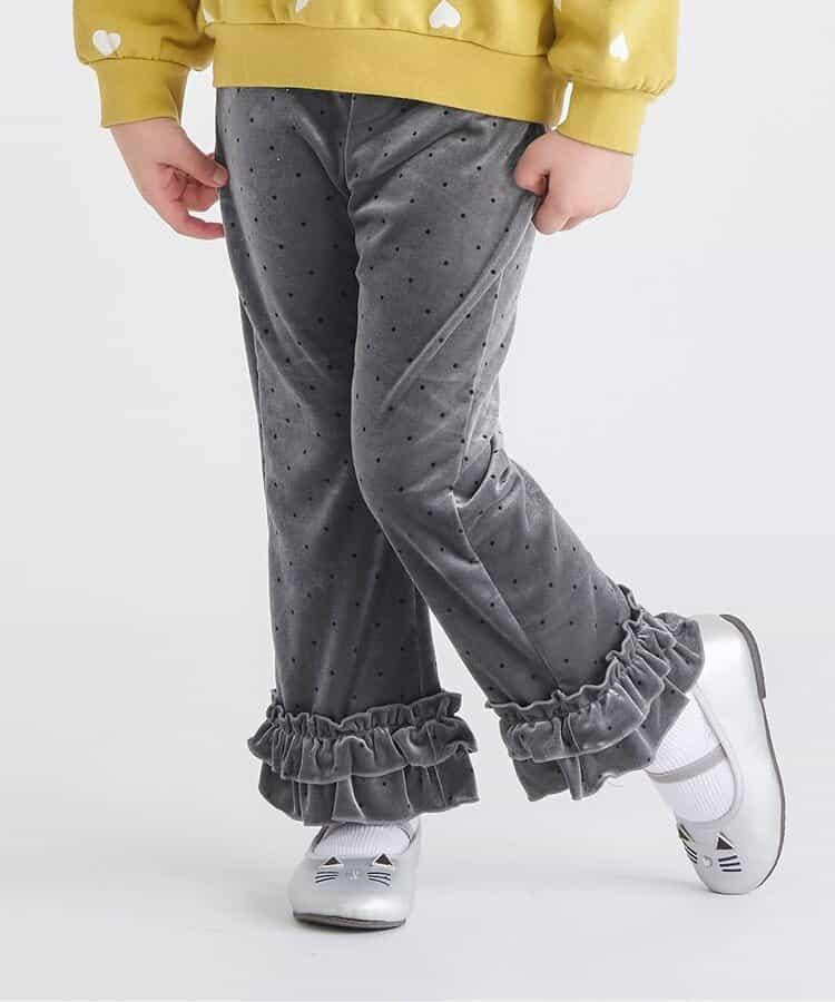 天鵝絨荷葉邊打底褲 10分長度