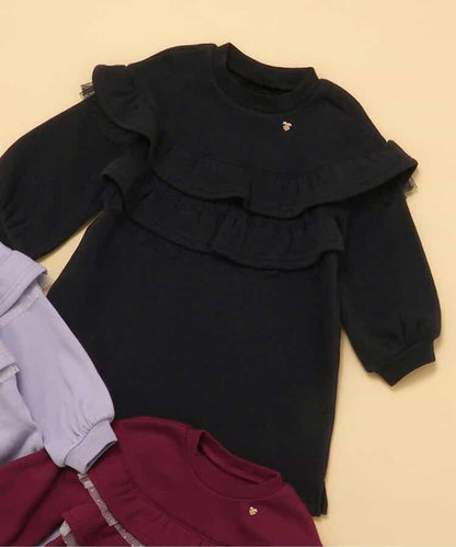 內襯絨毛荷葉邊連衣裙