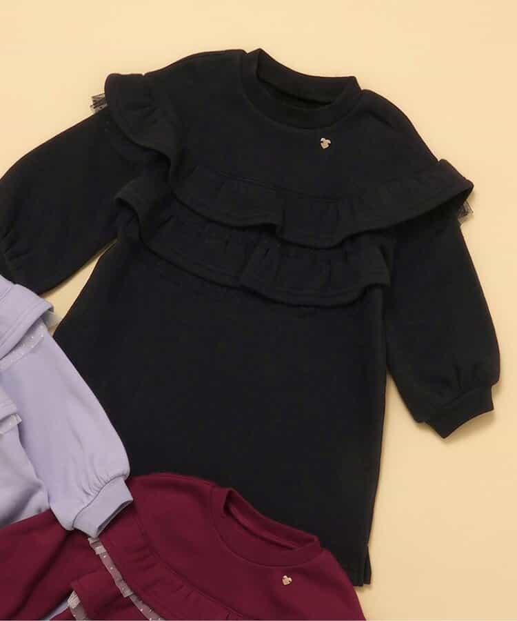 內襯絨毛荷葉邊連衣裙