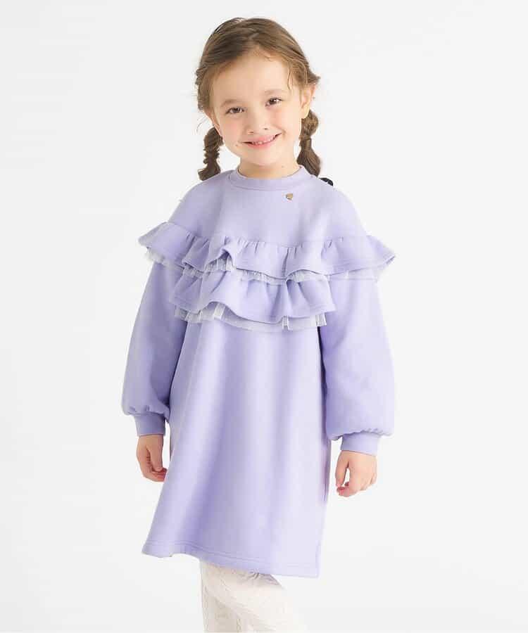 內襯絨毛荷葉邊連衣裙