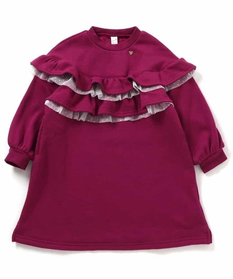 內襯絨毛荷葉邊連衣裙