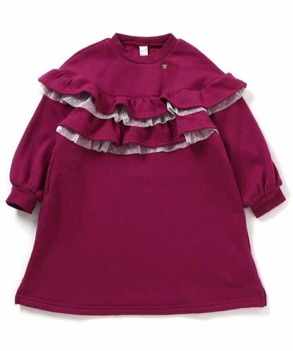 內襯絨毛荷葉邊連衣裙