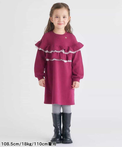 內襯絨毛荷葉邊連衣裙