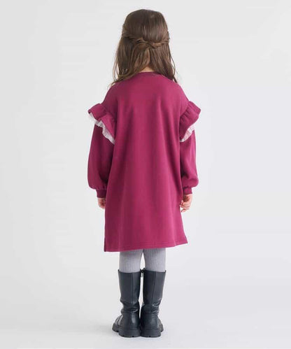 內襯絨毛荷葉邊連衣裙