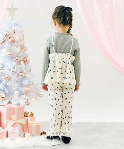 天鵝絨荷葉邊打底褲 10分長度