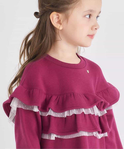 內襯絨毛荷葉邊連衣裙