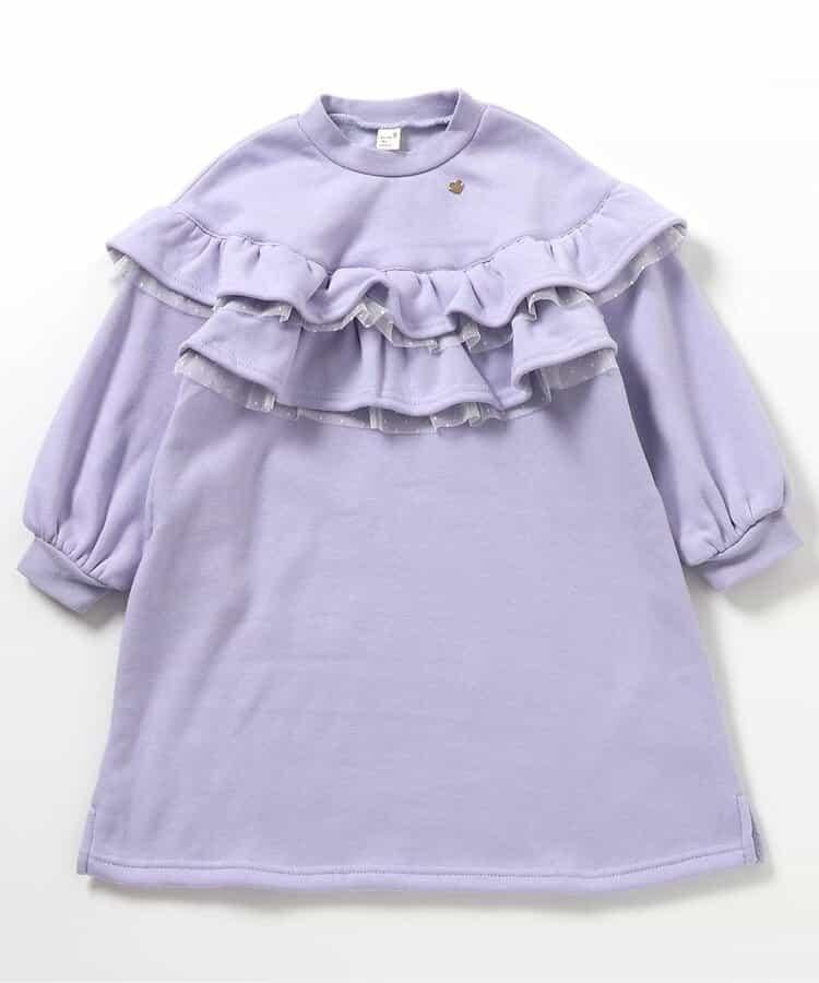 內襯絨毛荷葉邊連衣裙