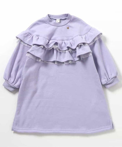 內襯絨毛荷葉邊連衣裙