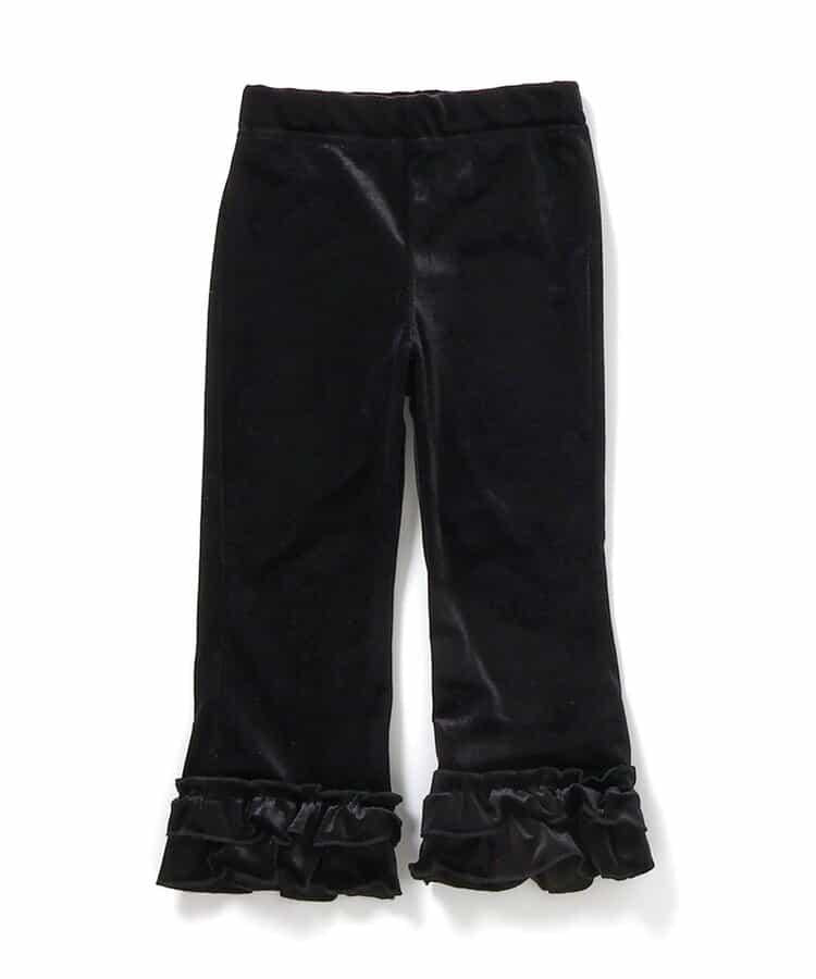 天鵝絨荷葉邊打底褲 10分長度