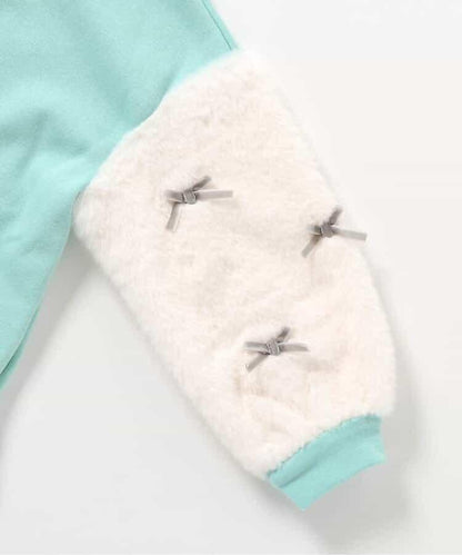 內襯搖粒絨蝴蝶結衛衣