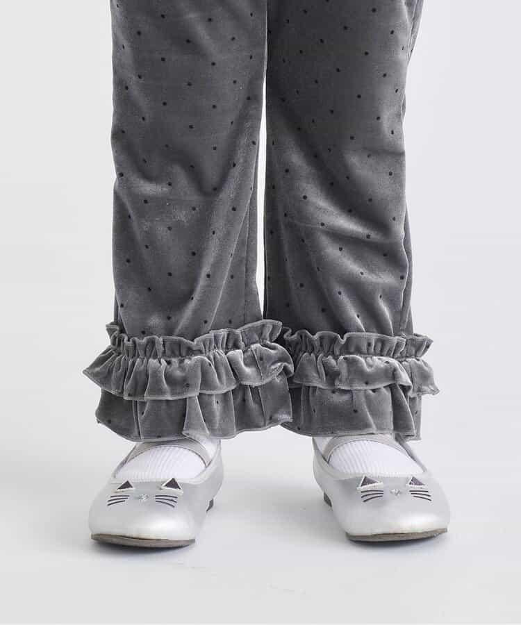 天鵝絨荷葉邊打底褲 10分長度