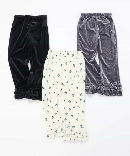 天鵝絨荷葉邊打底褲 10分長度