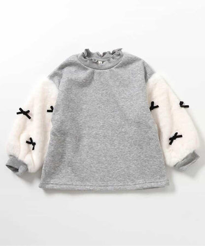 內襯搖粒絨蝴蝶結衛衣