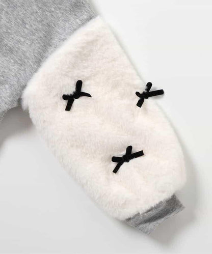 內襯搖粒絨蝴蝶結衛衣