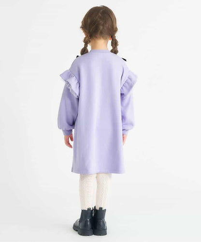 內襯絨毛荷葉邊連衣裙