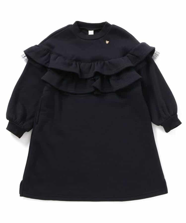 內襯絨毛荷葉邊連衣裙