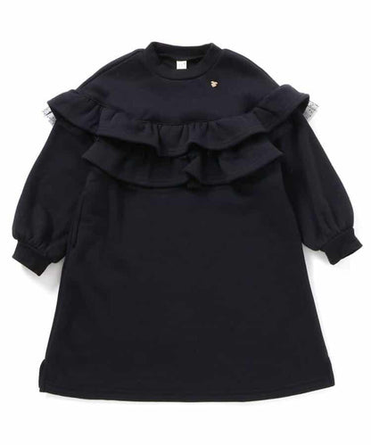 內襯絨毛荷葉邊連衣裙