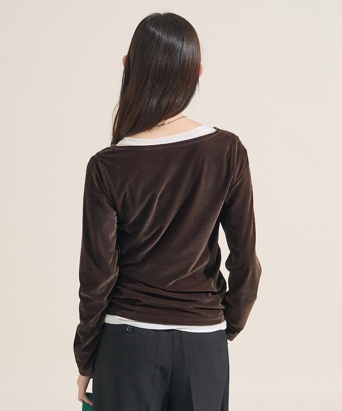 天鵝絨亨利領上衣