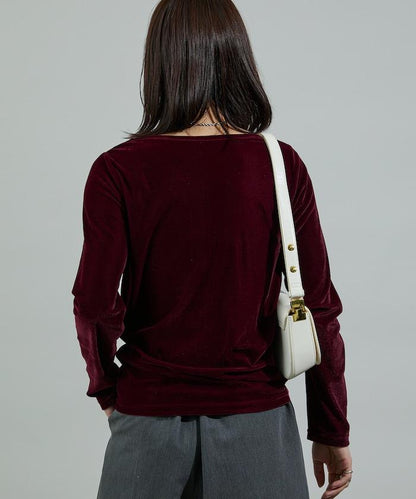 天鵝絨亨利領上衣