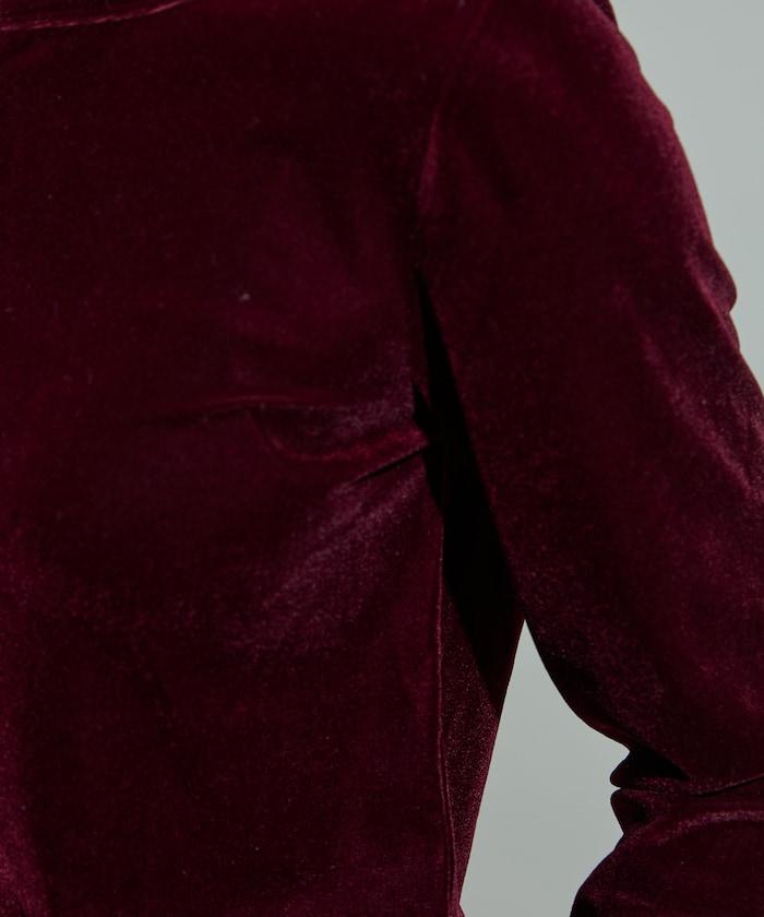 天鵝絨亨利領上衣