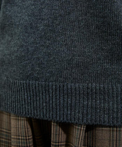 拼色迷你菱格針織套頭衫