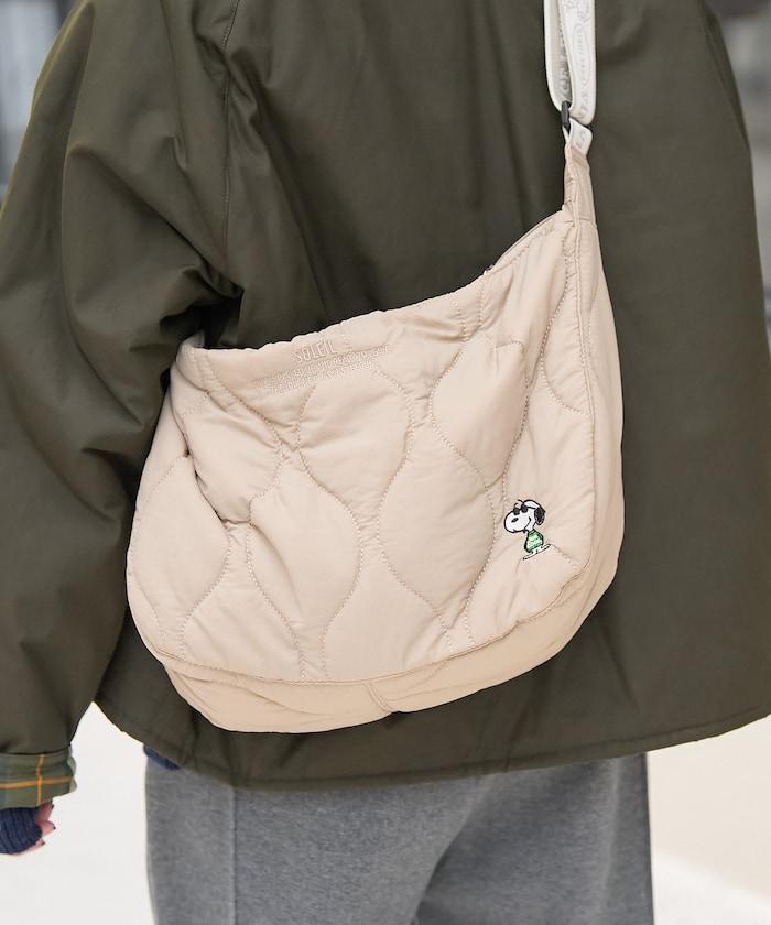 [《PEANUTS》] 絎縫中號單肩包