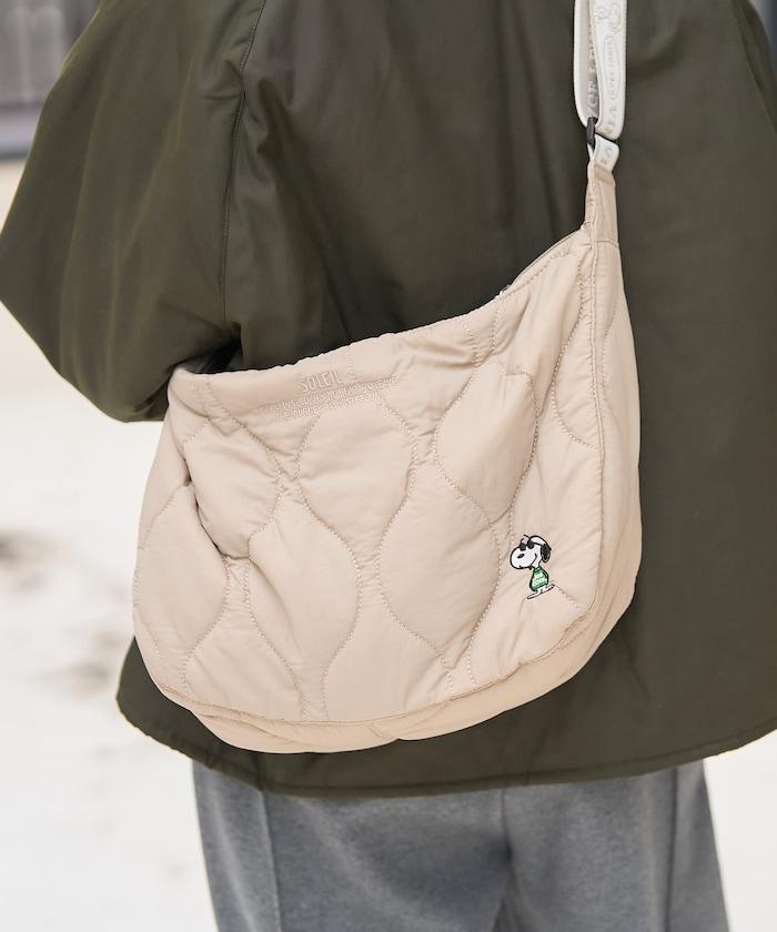 [《PEANUTS》] 絎縫中號單肩包